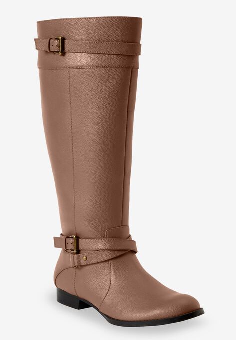 The Janis Wide Calf Leather Boot, COGNAC, hi-res image number null