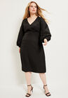 Puff-Sleeve Dress, BLACK, hi-res image number null