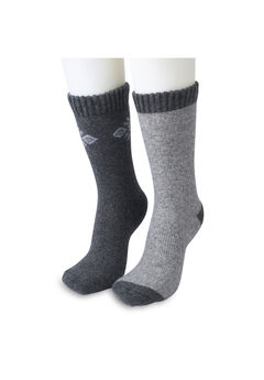 2 Pair Pack 25% Wool Blend Socks