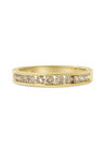 Yellow Gold Plated Sterling Silver Channel Set Round Champagne Diamond 11 Stone Band Ring, , alternate image number null