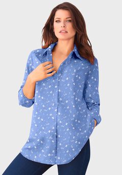 Plus Size Cotton Button Down Shirts