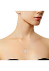 Sterling Silver Diamond Accent Virgo Zodiac Key Pendant Necklace, , alternate image number null