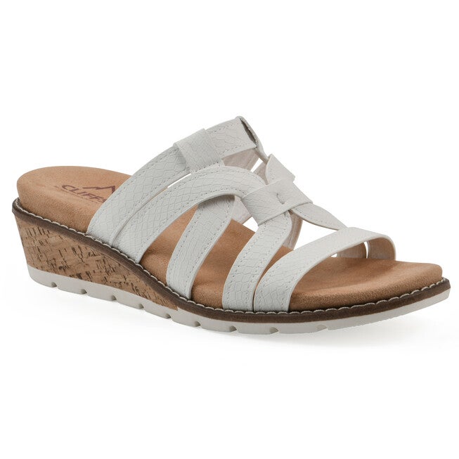Tinisha Wedge Sandal, WHITE EMBOSSED, hi-res image number 0