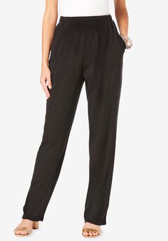 Plus Size Straight Leg Soft Knit Pull On Pant