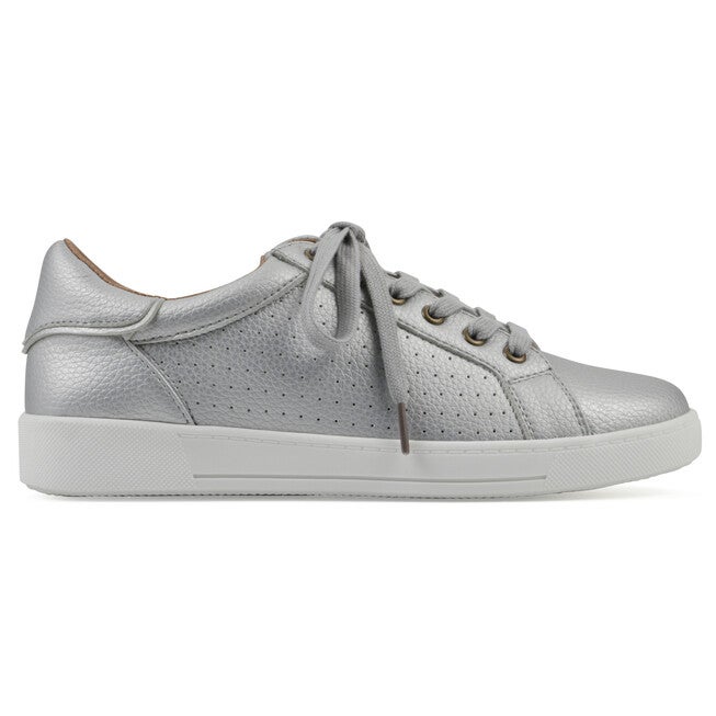 Uniform Lace Up Sneaker, SILVER SMOOTH, alternate image number 2