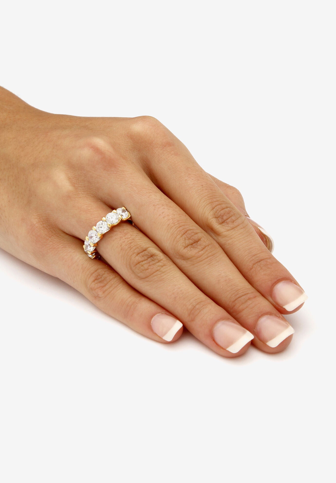 3.50 Cttw. Round Gold-Plated Sterling Silver Cubic Zirconia Wedding Ring, , alternate image number 2