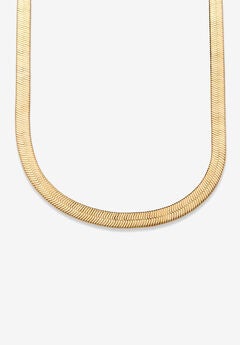 Herringbone Necklace In .925 Sterling Silver With A Golden Finish
