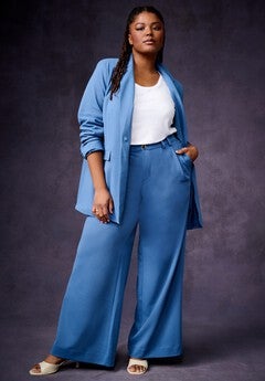 Pleated Wide-Leg Trousers