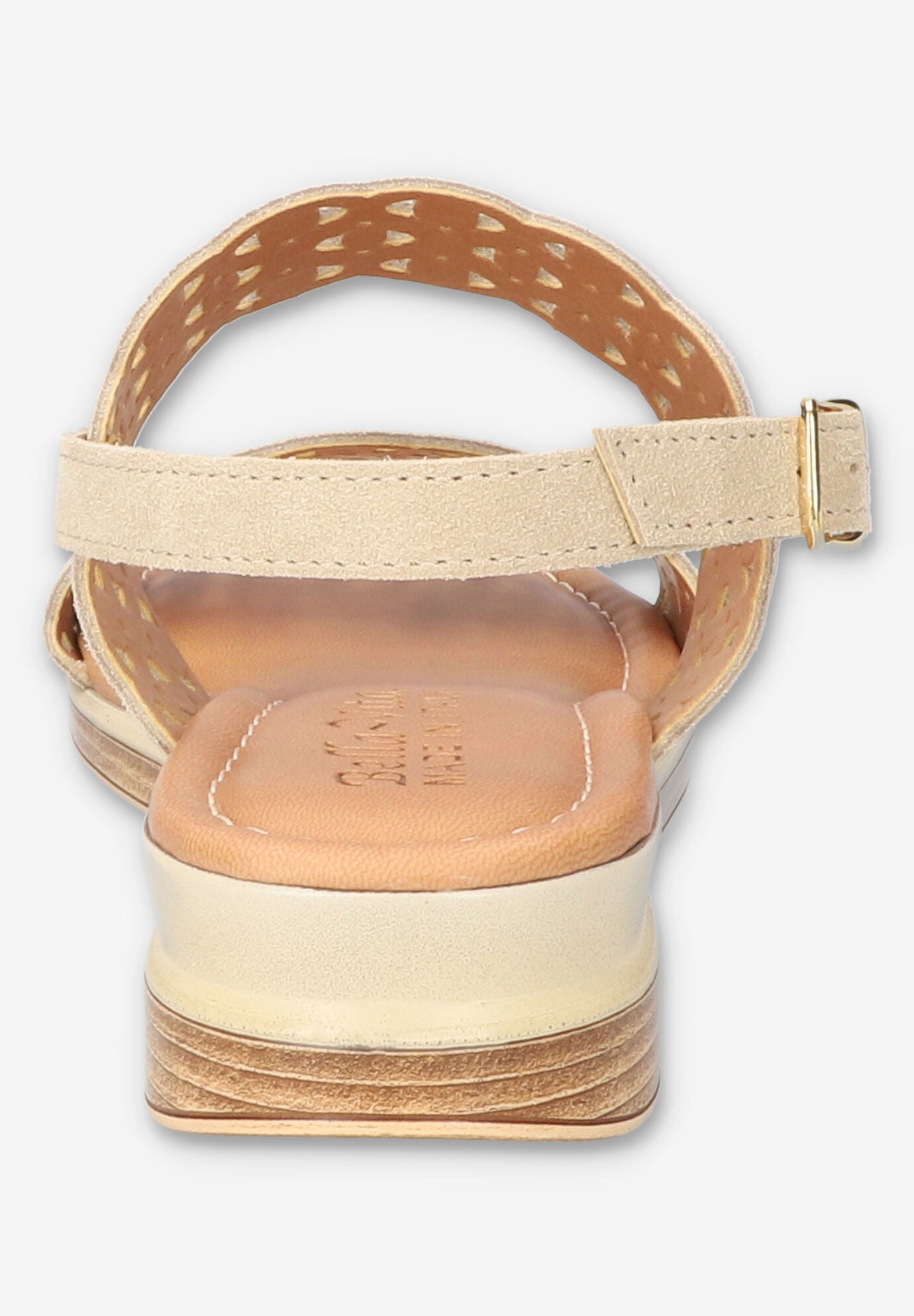 Zoe-Italy Wedge Sandal, STONE SUEDE LEATHER, alternate image number 3