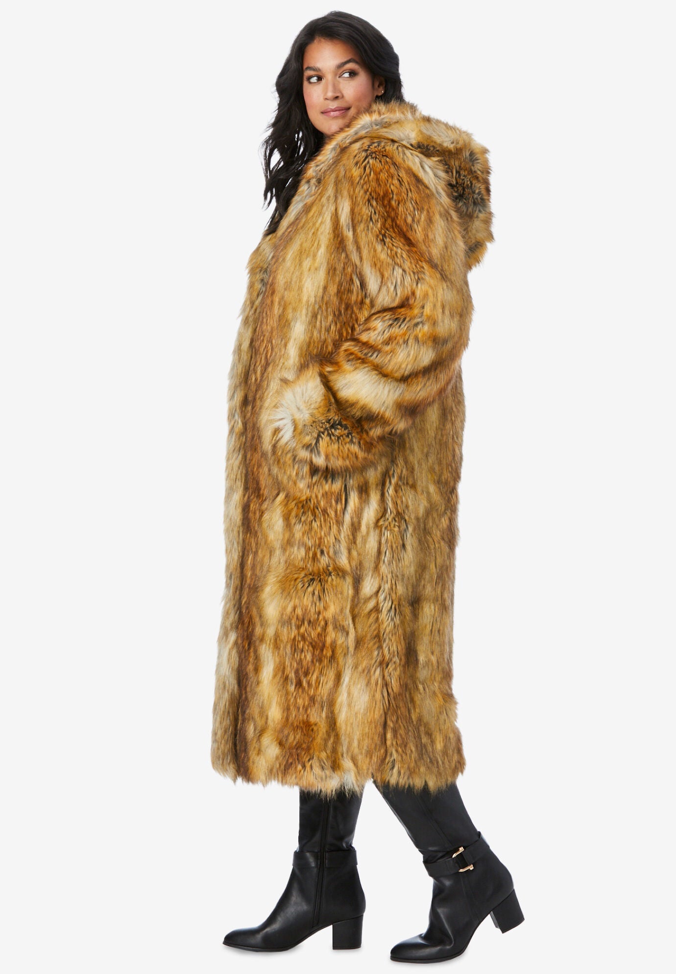 Woman within faux sales fur coat