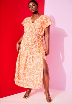 Faux-Wrap Maxi Dress