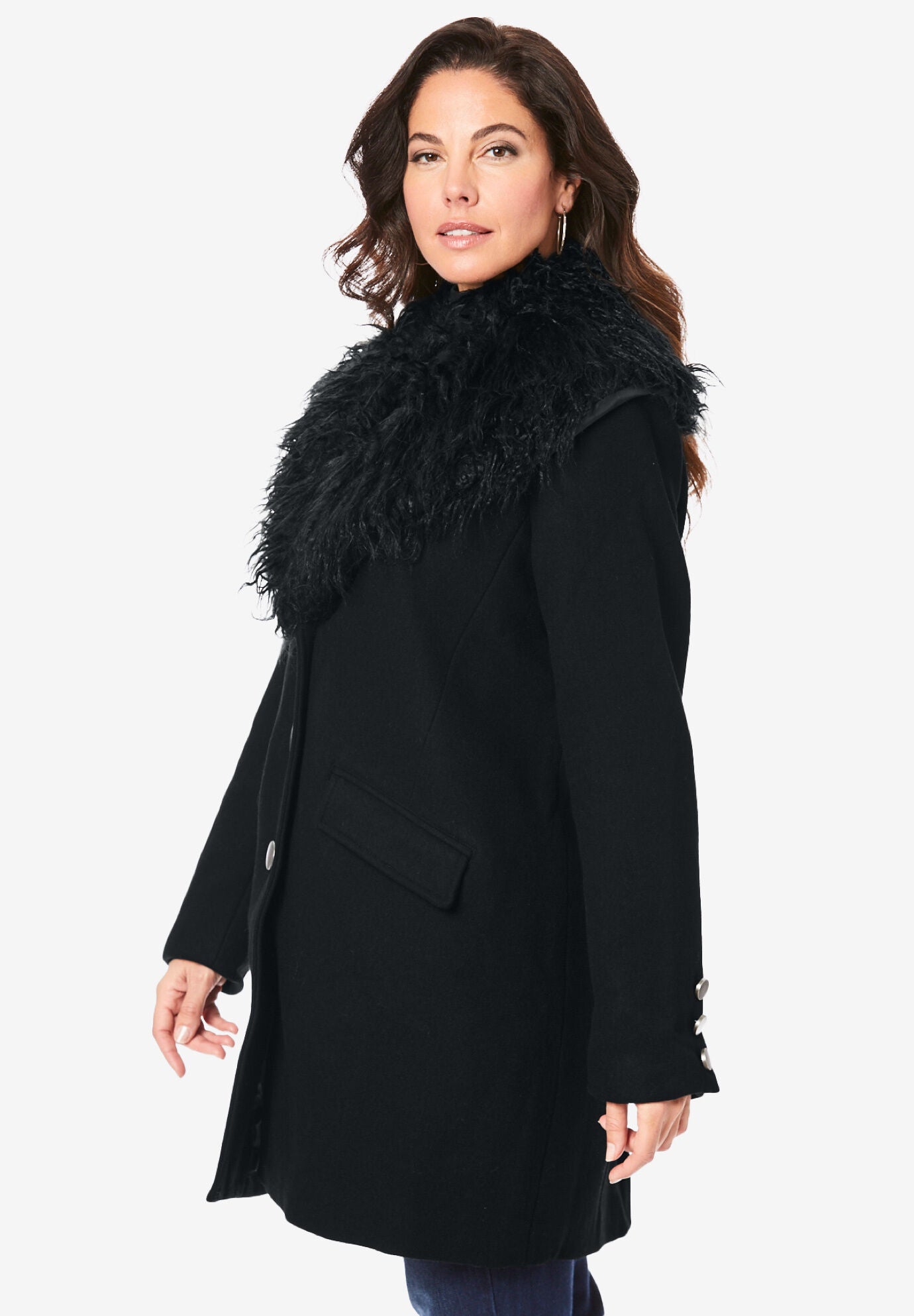 Short Wool Blend Coat, , alternate image number 2