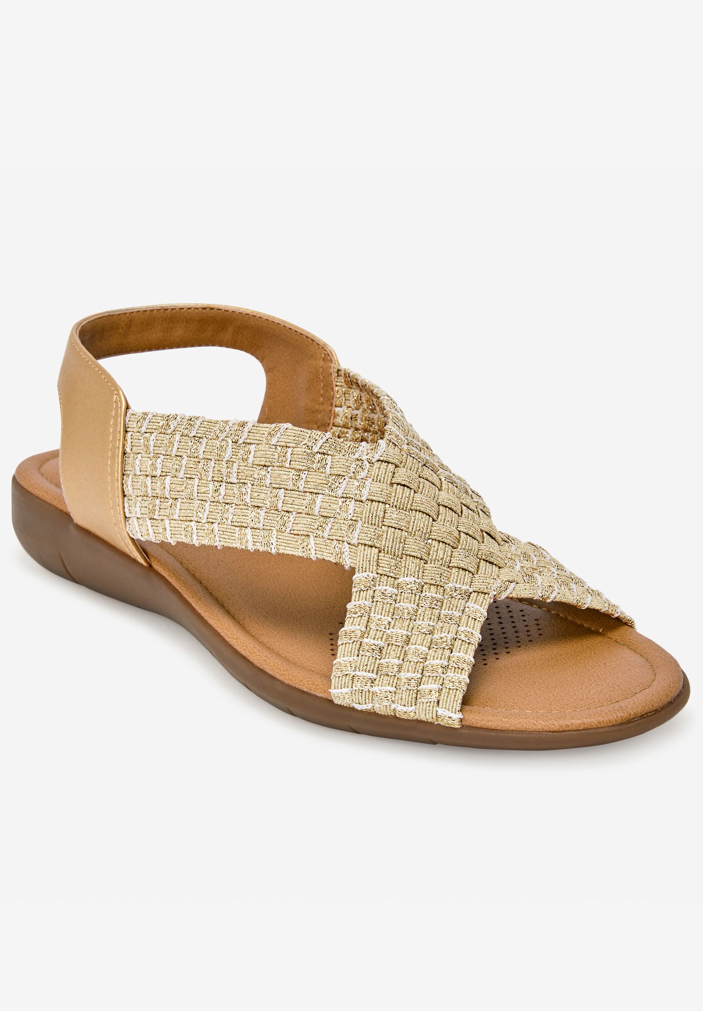 Woman within shop wide sandals