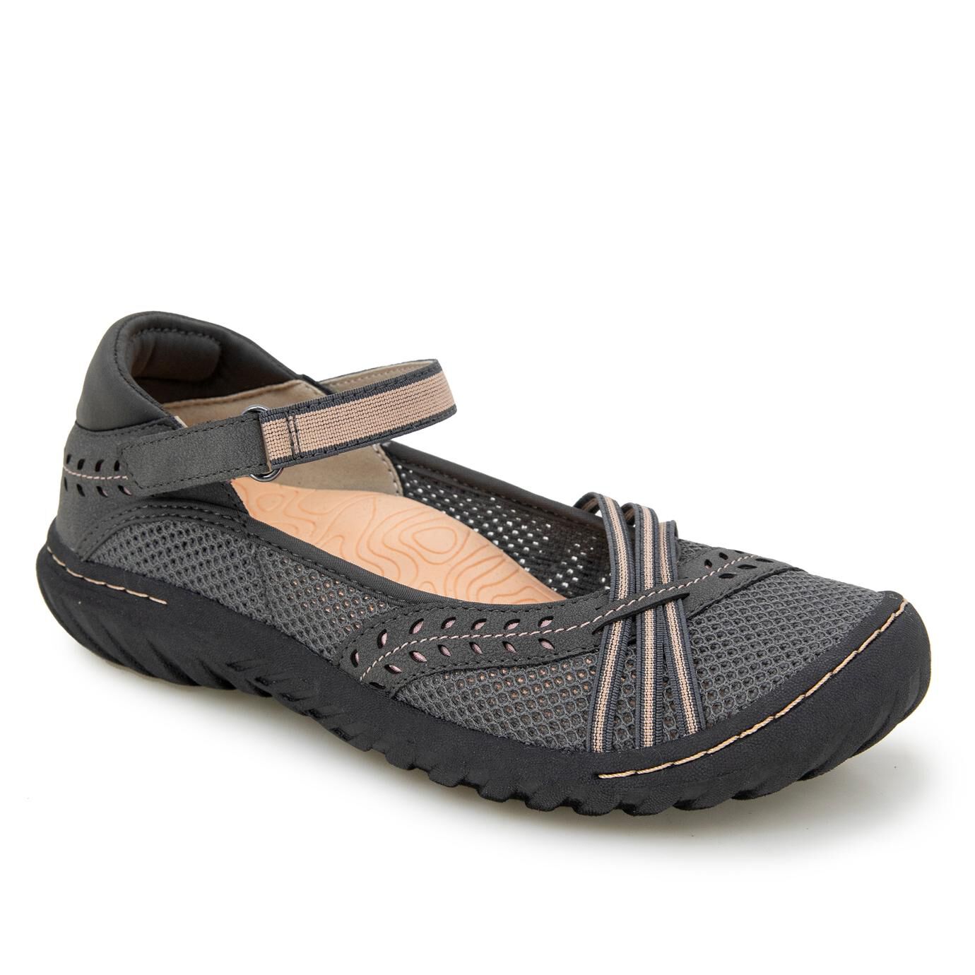 Maya Water Ready Slip On Mary Jane, CHARCOAL PALE SALMON, hi-res image number 0