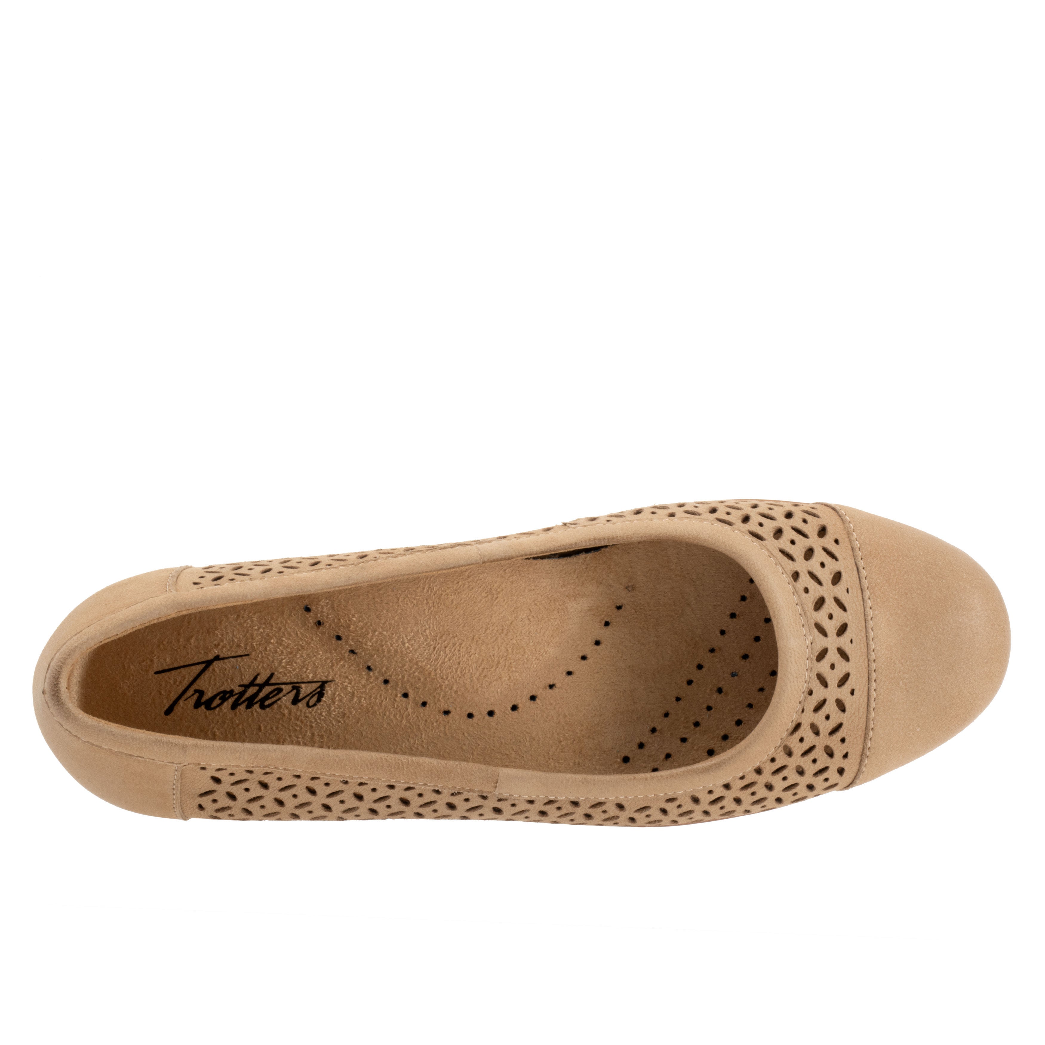 Delmara Flat, BEIGE NUBUCK PERF, alternate image number 3