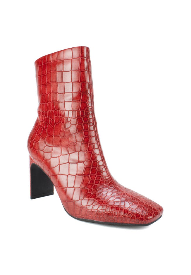 Nicole Bootie, RED CROCO PRINT, hi-res image number null