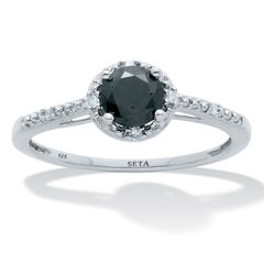 .53 TCW Black Diamond Sterling Silver Promise Ring