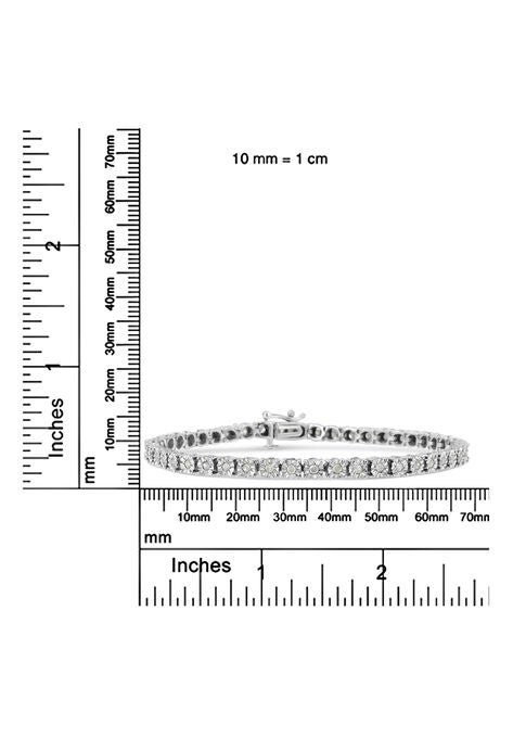 Sterling Silver Diamond Spiral Wave Curvedlink Tennis Bracelet, , alternate image number null