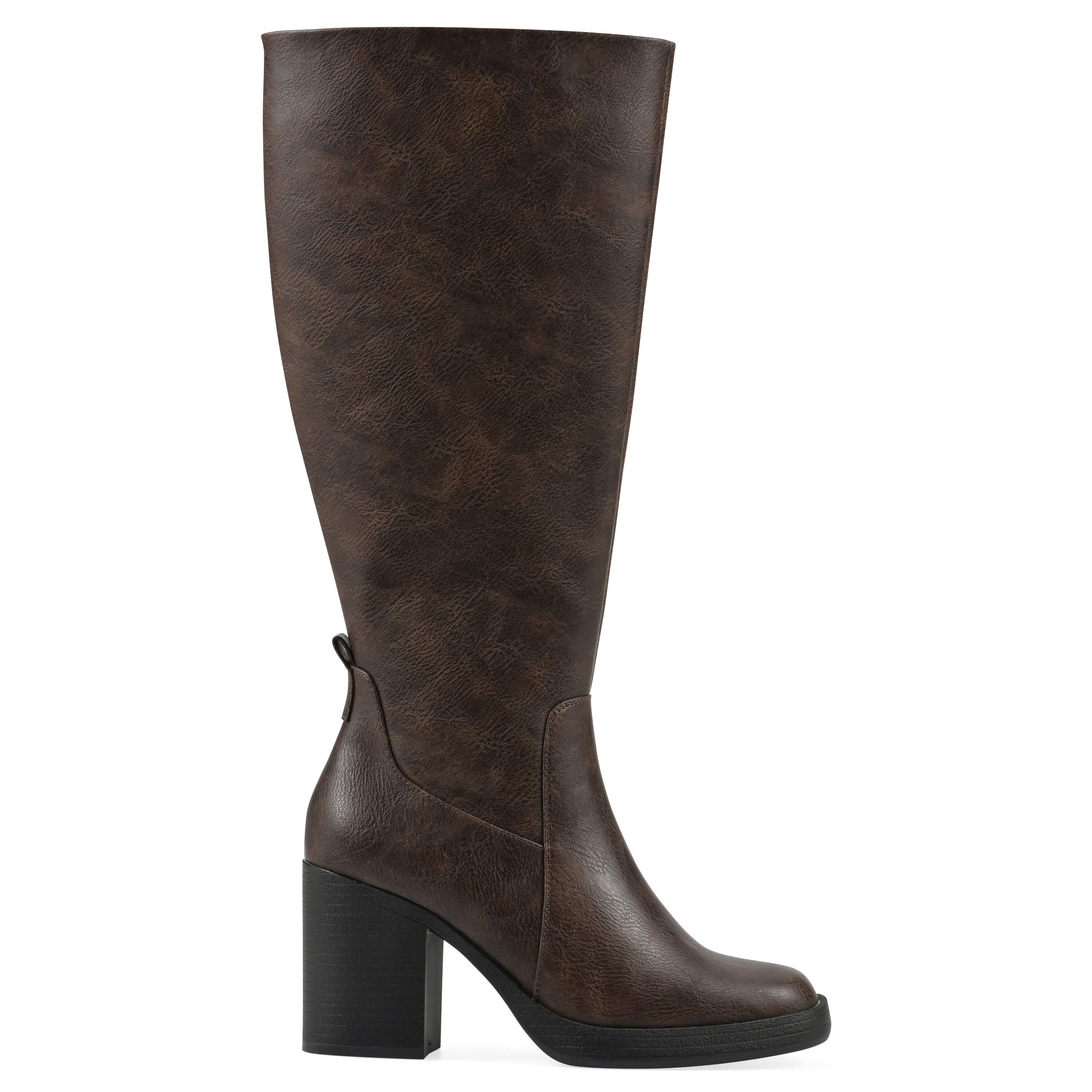 Mackle Tall Shaft Wide Calf Block Heel Boot, MOCHA SMOOTH, alternate image number 2