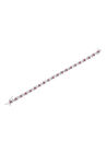 Sterling Silver Gemstone & Round Diamond Tennis Bracelet Pink Tourmaline October Birthstone, , alternate image number null