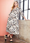 Halcion Midi-Length Lino Soleil Shirtdress, IVORY ISLAND PRINT, hi-res image number null