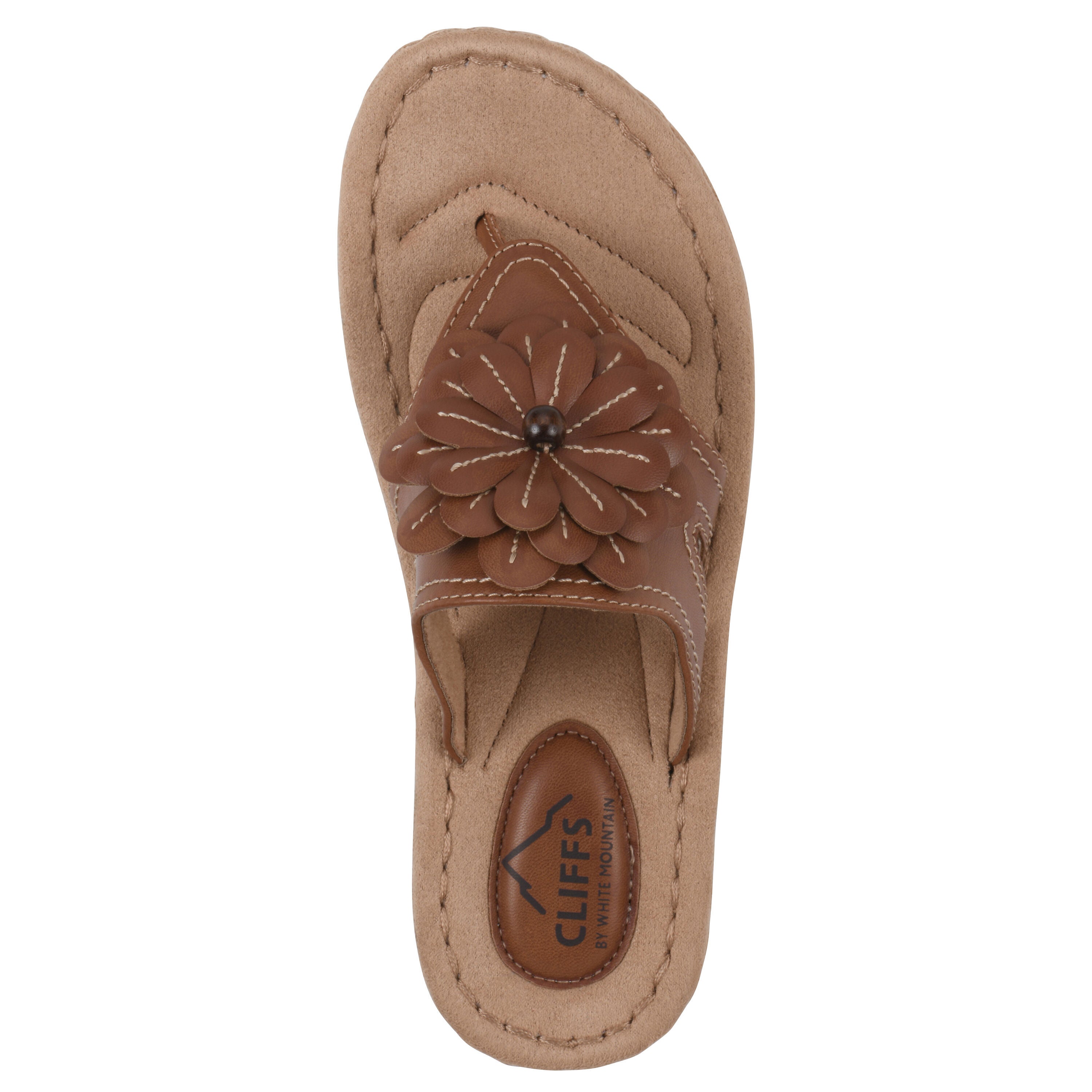Cashlyn Floral Mini Wedge Sandal, TAN SMOOTH, alternate image number 4