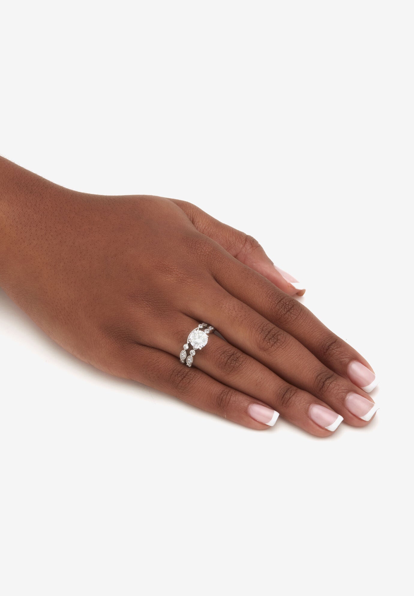 2.52 Tcw Round Cubic Zirconia Bridal Ring Set, , alternate image number 4