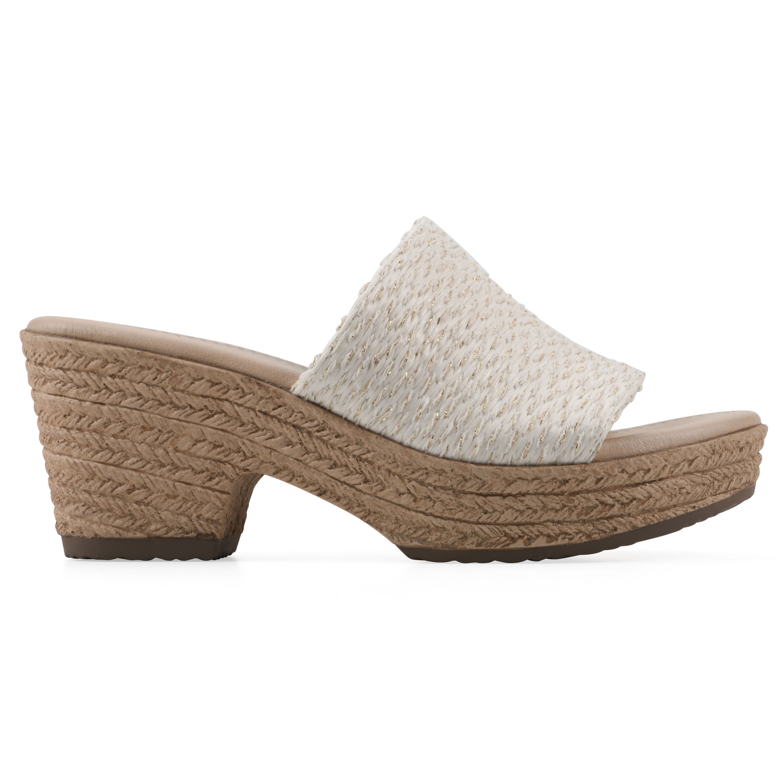 Biancia Wedge Sandal, WHITE METALLIC, alternate image number 2