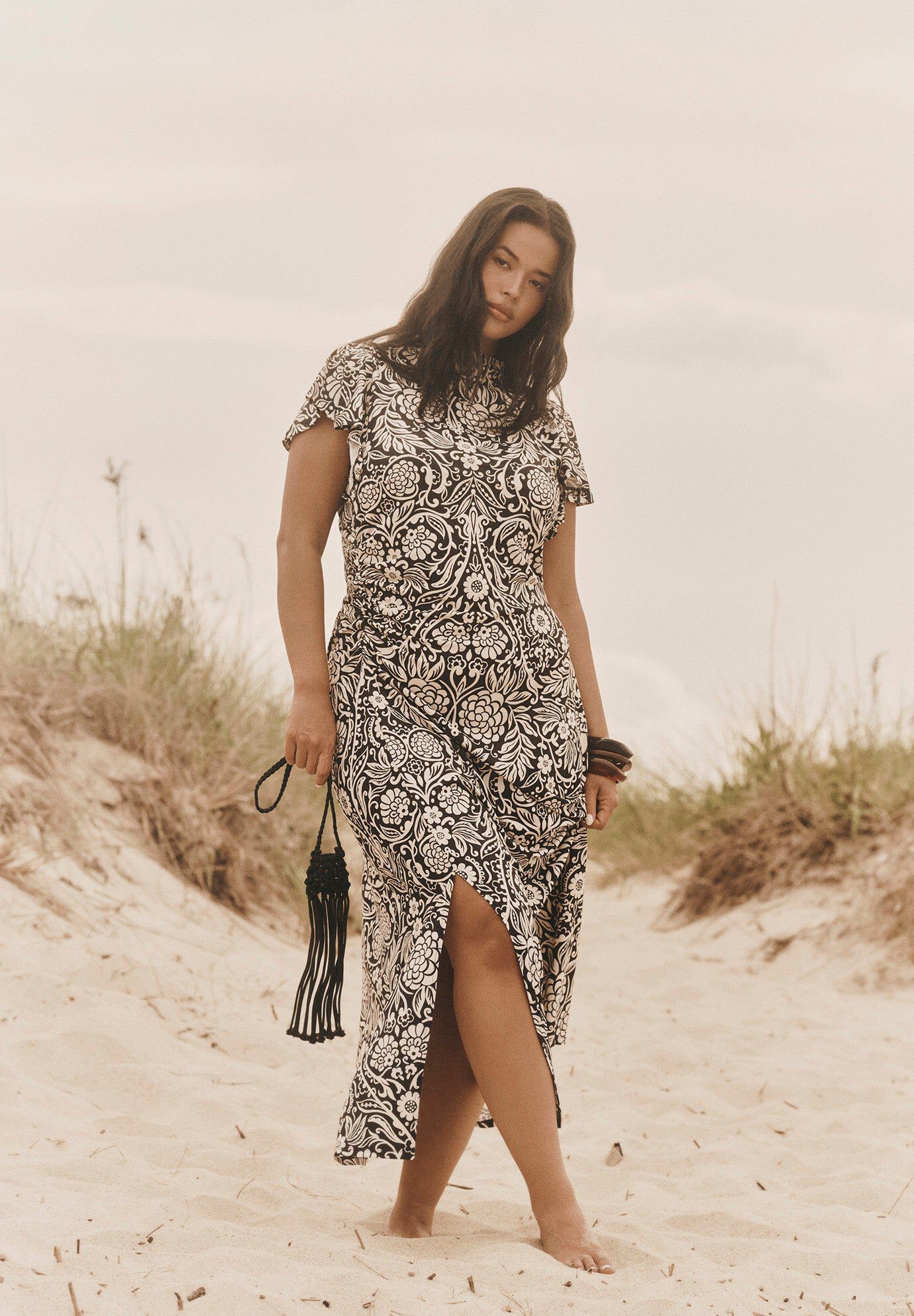 Gathered Front Midi Dress