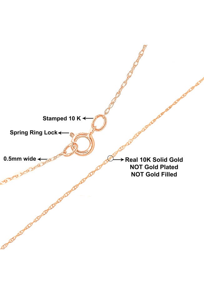 Solid Rose Gold Rope Chain Necklace Unisex 18 inches, , on-hover image number null