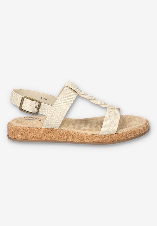 Tampa Comfort Platform Sandal, NATURAL LINEN, alternate image number 2