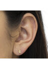 Yellow Gold Round Brilliantcut Diamond Espira Swirls Solitaire Push Back Stud Earrings, , alternate image number null
