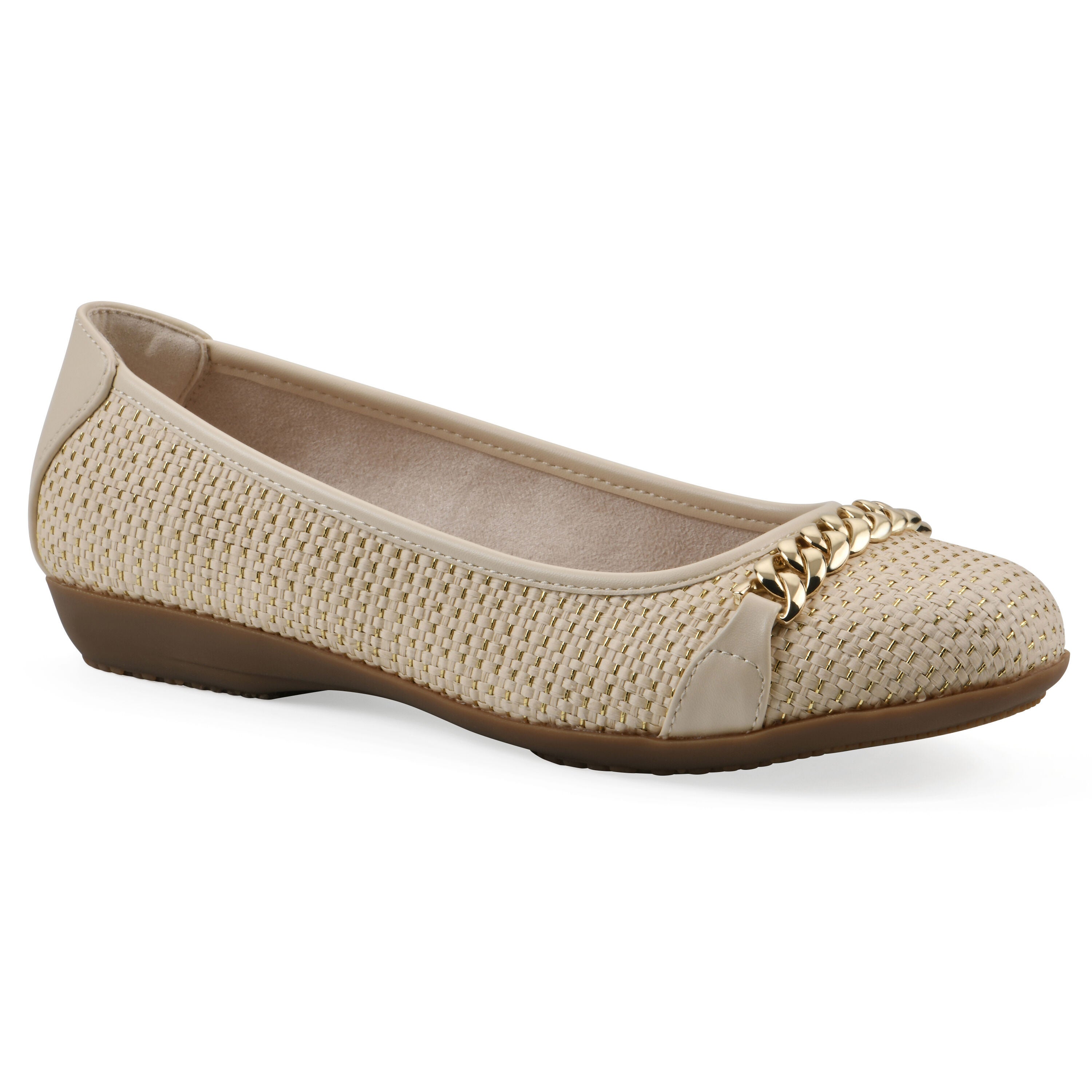 Charmed Ballet Flat, GOLD MULTI CANVAS, hi-res image number 0
