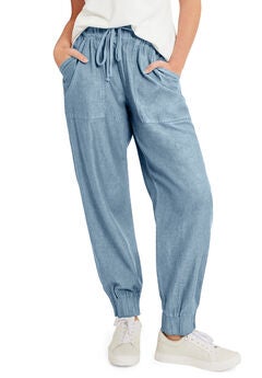 Drawstring Denim Jogger