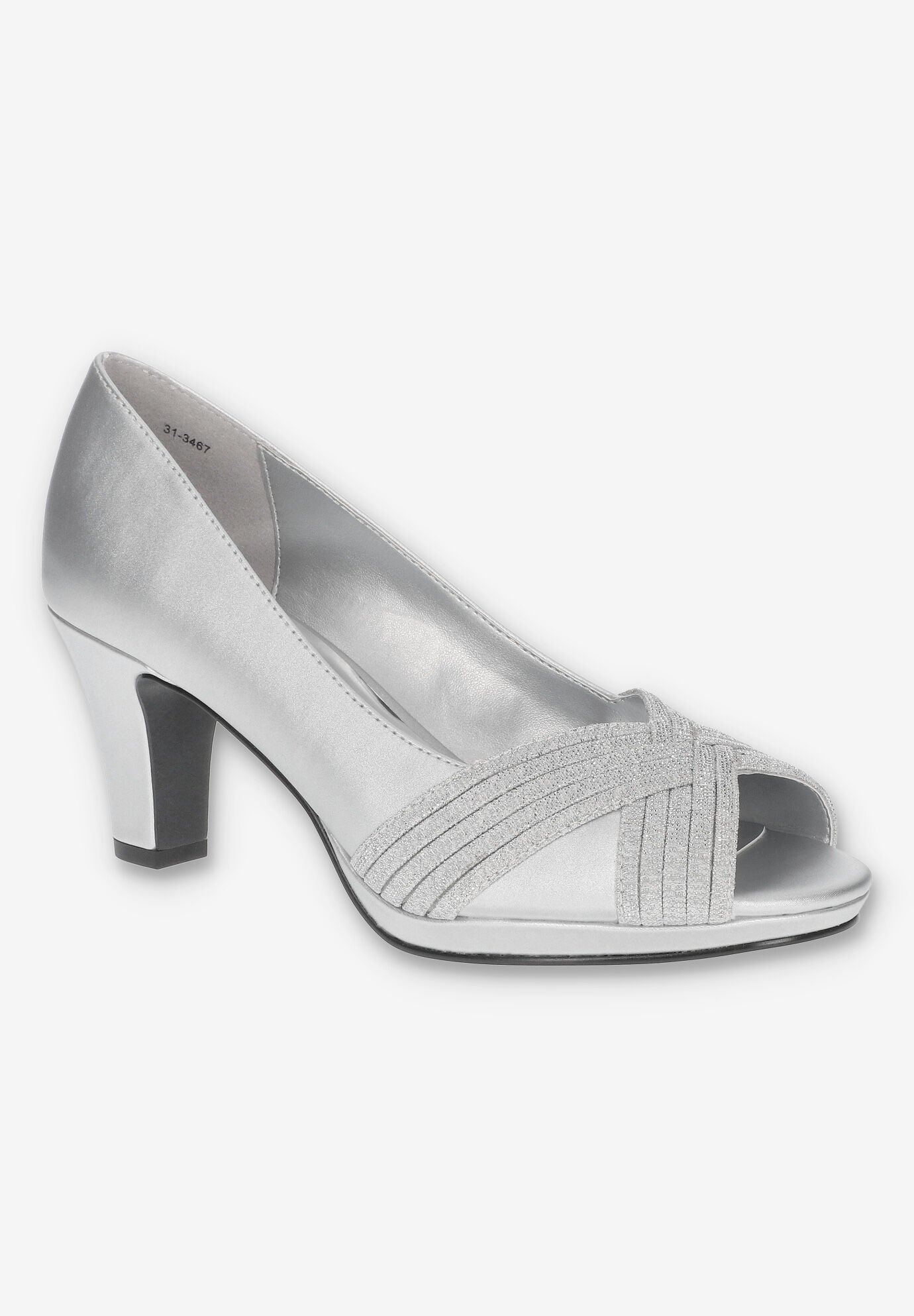 Lavish Heel, SILVER SATIN, hi-res image number 0
