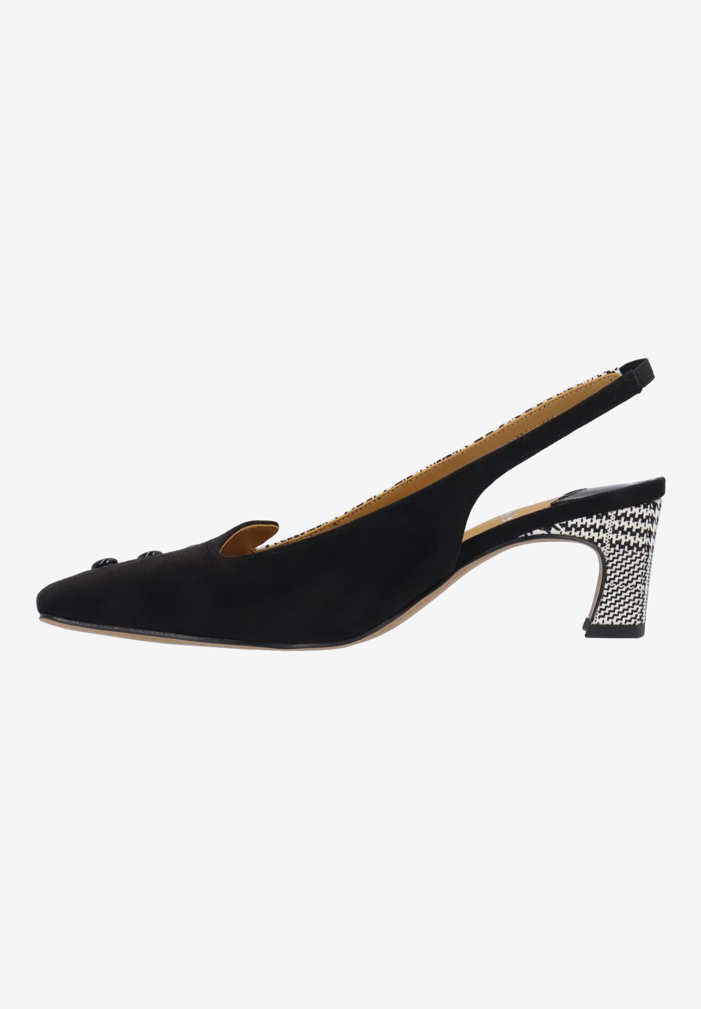 Palora Sling Back Pump, BLACK WHITE, alternate image number 4