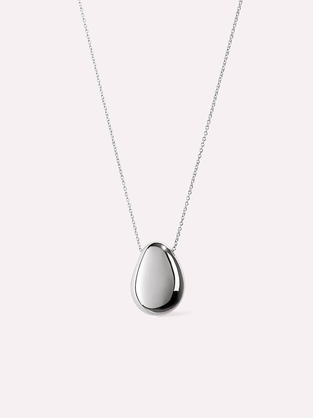 Pebble Pendant Necklace, SILVER, hi-res image number 0