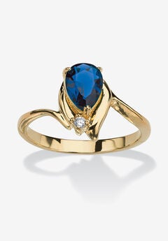 Yellow Gold Plated Simulated Birthstone And Round Crystal Ring Jewelry