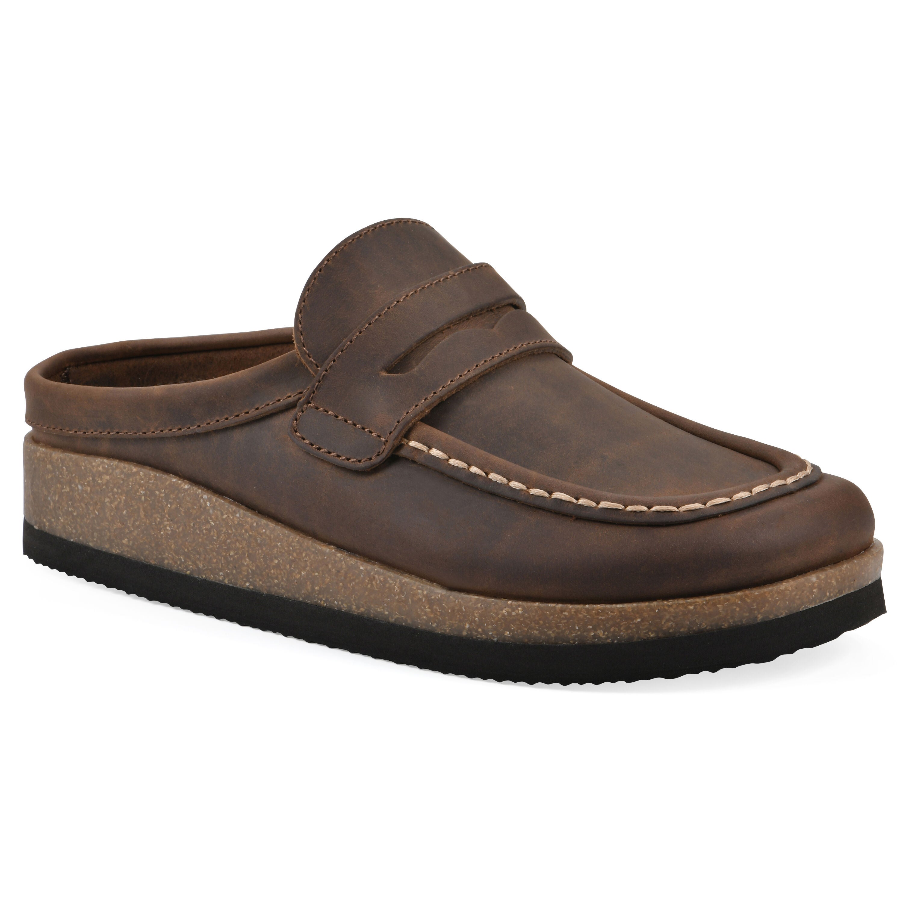 Brinlee Footbeds Clog, BROWN LEATHER, hi-res image number 0