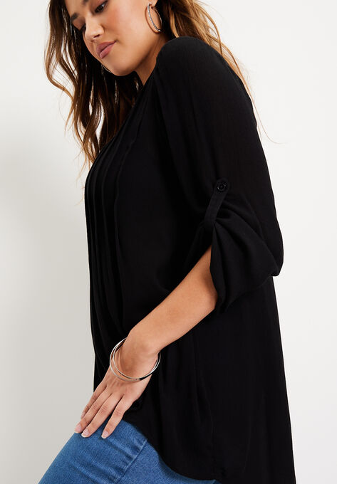 Roll-Tab Popover Tunic, , alternate image number null