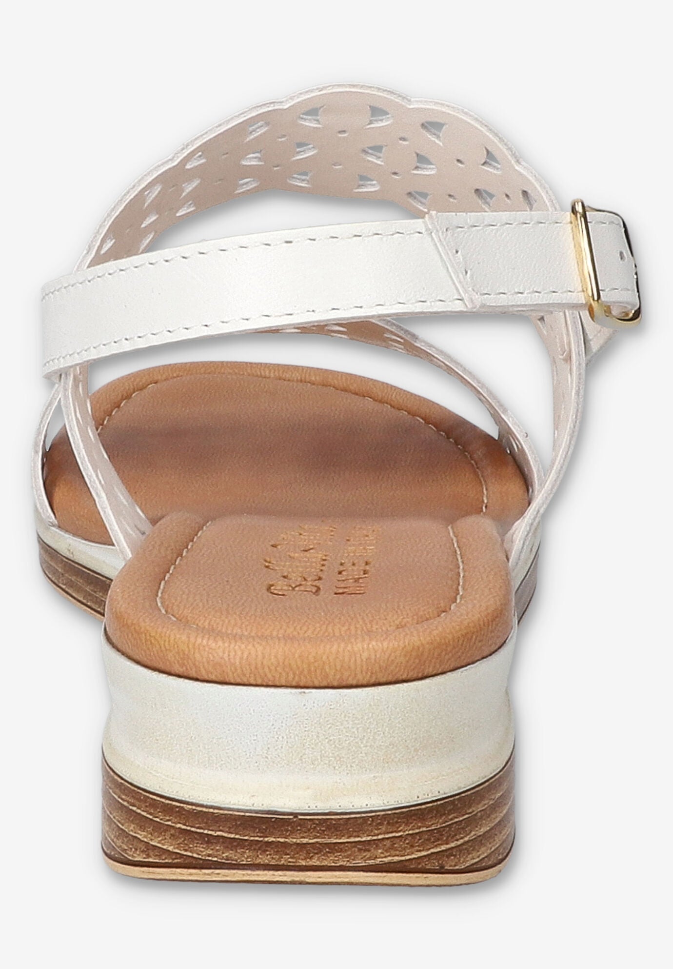 Zoe-Italy Wedge Sandal, WHITE LEATHER, alternate image number 3