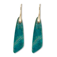 Genuine Blue Jasper Goldtone Drop Earrings