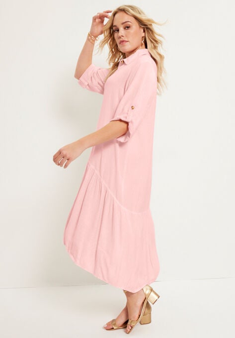 Ruffled Shirt Dress, , alternate image number null