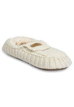 Womens Textured Knit Mocassin Slipper Slippers