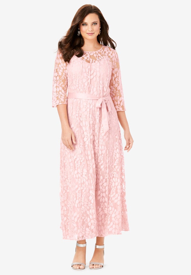 Stretch Lace Gown, NO COLOR, hi-res image number 0