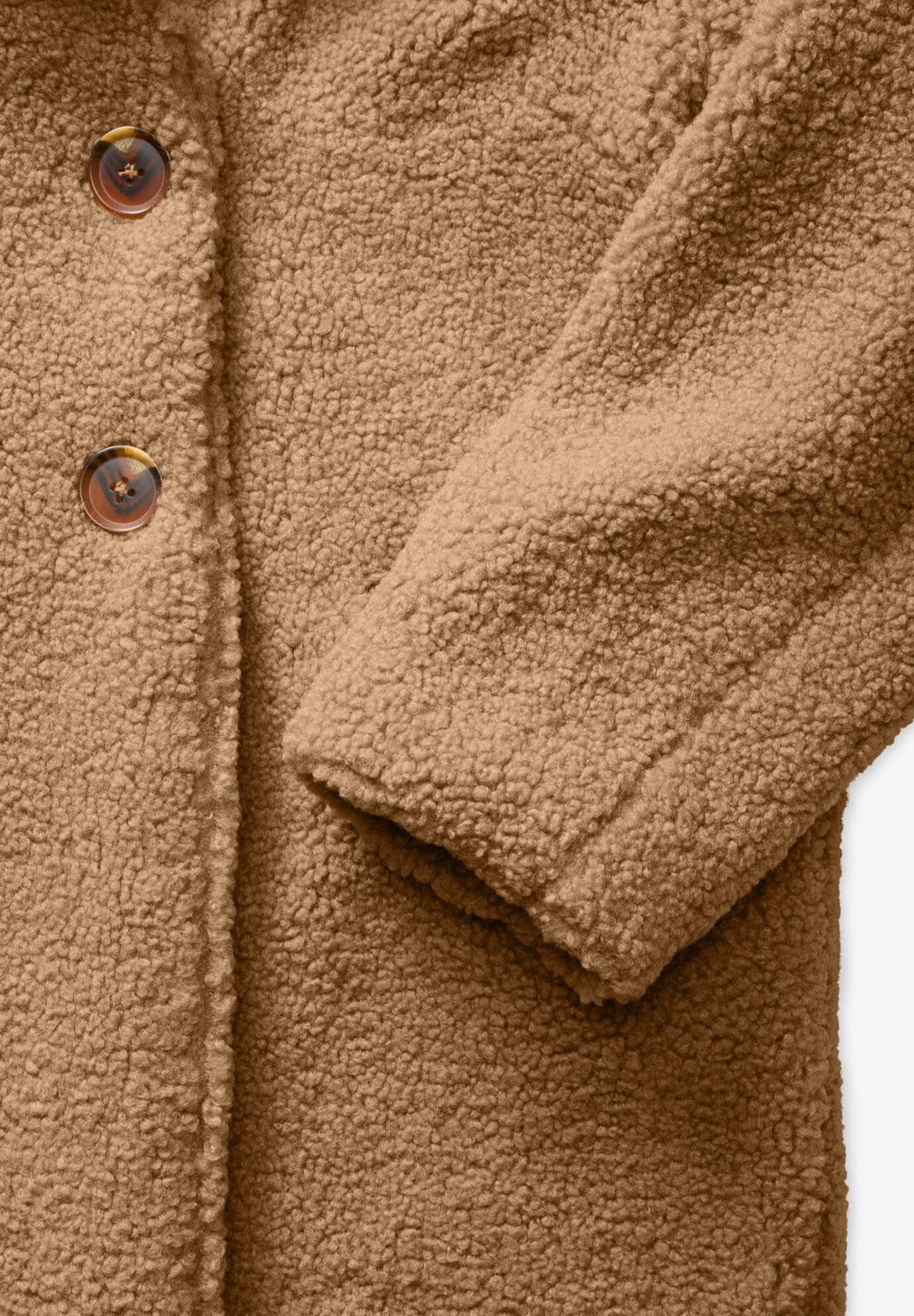 Plus Size Double Breasted Teddy Coat, , alternate image number 4