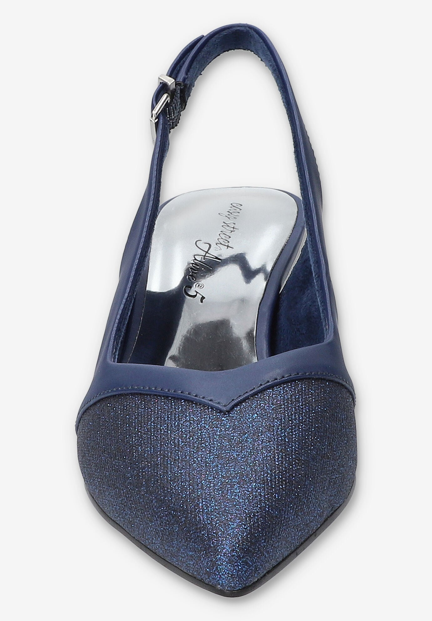 Vivid Slingback Pump, NAVY SATIN GLITTER, alternate image number 3