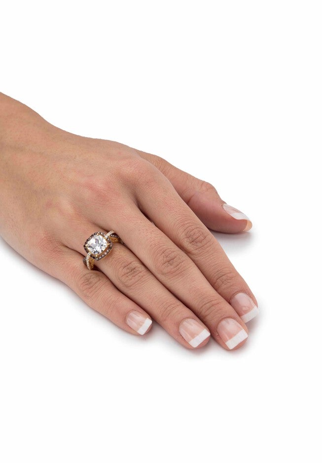 Gold & Silver Princess-Cut Cubic Zirconia Ring, , alternate image number 2