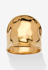 Yellow Gold-Plated Hammered Concave Cigar Ring (5.5Mm) Jewelry, GOLD, hi-res image number null