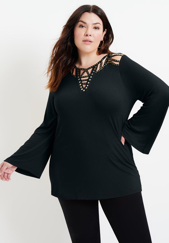 Embellished Cutout Top, , alternate image number 4